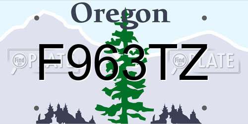 F963TZ Oregon License Plate