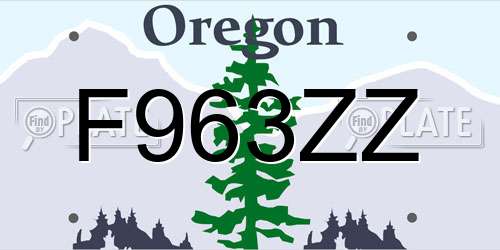 F963ZZ Oregon License Plate