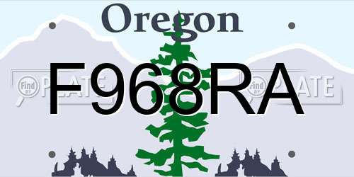 F968RA Oregon License Plate