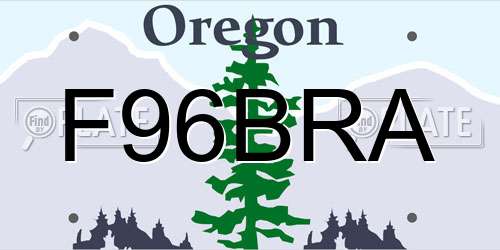F96BRA Oregon License Plate