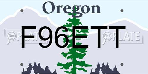 F96ETT Oregon License Plate
