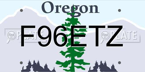 F96ETZ Oregon License Plate