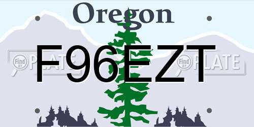 F96EZT Oregon License Plate
