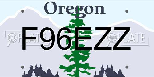 F96EZZ Oregon License Plate