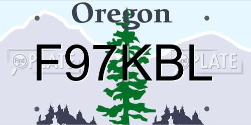 F97KBL Oregon License Plate