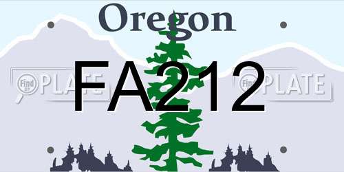 FA212 Oregon License Plate