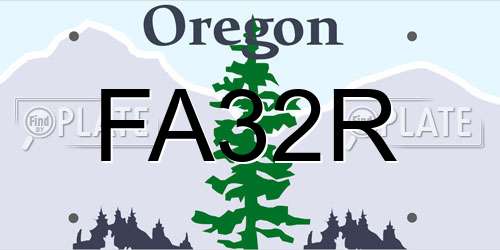 FA32R Oregon License Plate