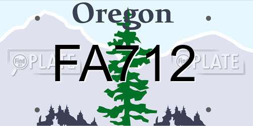 FA712 Oregon License Plate