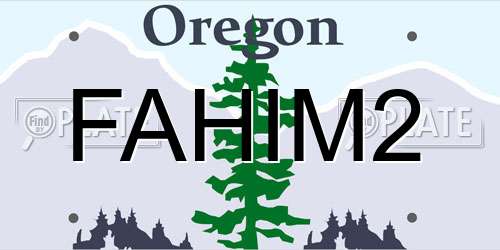 FAHIM2 Oregon License Plate