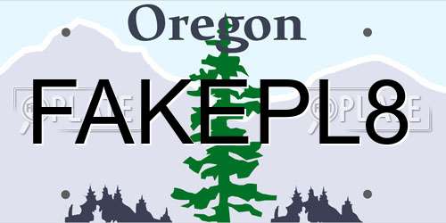 FAKEPL8 Oregon License Plate