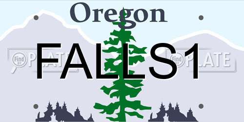 FALLS1 Oregon License Plate