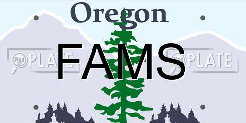 FAMS Oregon License Plate