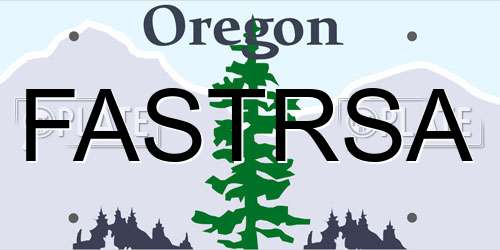 FASTRSA Oregon License Plate
