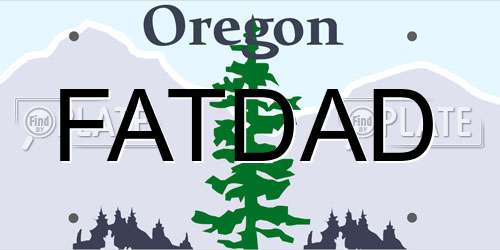 FATDAD Oregon License Plate