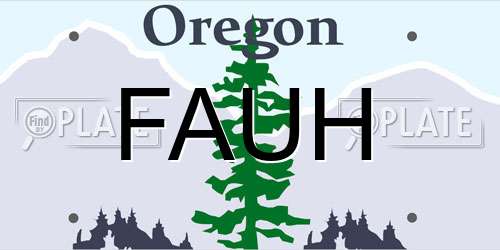 FAUH Oregon License Plate