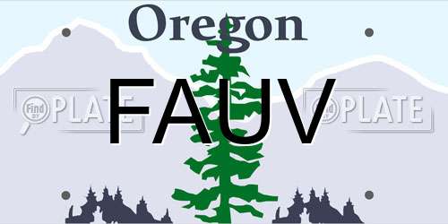 FAUV Oregon License Plate