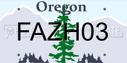FAZH03 Oregon License Plate