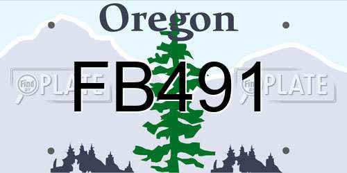 FB491 Oregon License Plate