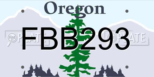 FBB293 Oregon License Plate