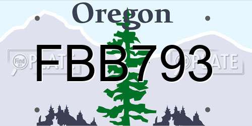 FBB793 Oregon License Plate