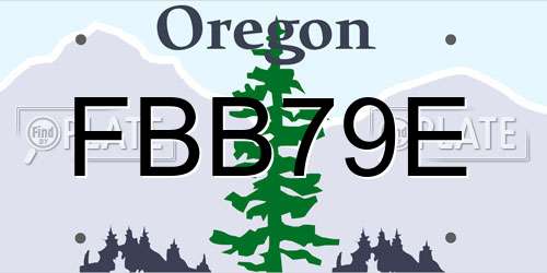 FBB79E Oregon License Plate