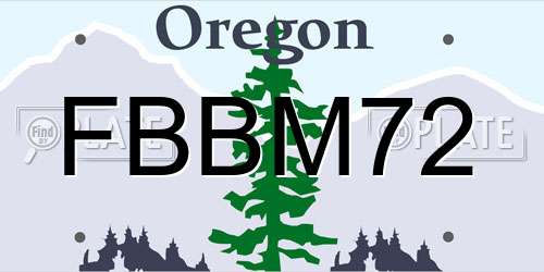 FBBM72 Oregon License Plate