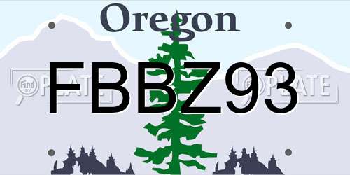 FBBZ93 Oregon License Plate
