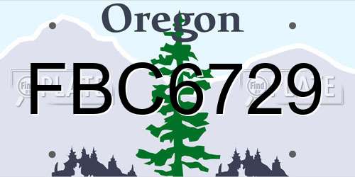 FBC6729 Oregon License Plate