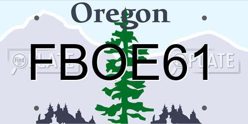 FBOE61 Oregon License Plate