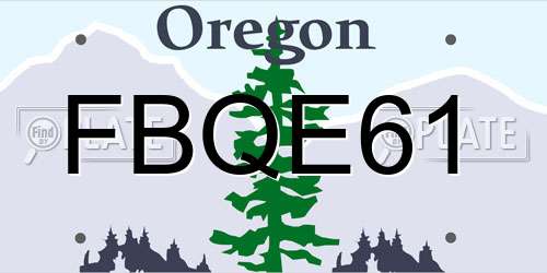 FBQE61 Oregon License Plate