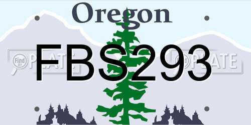 FBS293 Oregon License Plate