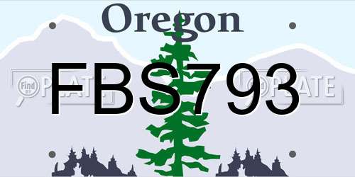 FBS793 Oregon License Plate