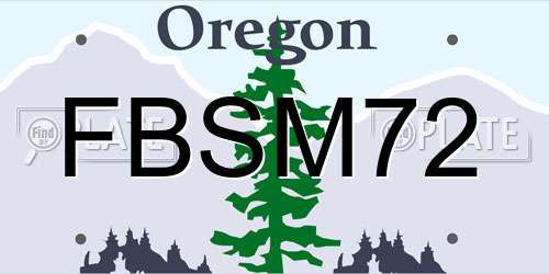 FBSM72 Oregon License Plate