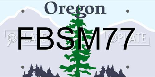 FBSM77 Oregon License Plate