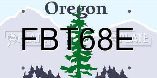 FBT68E Oregon License Plate