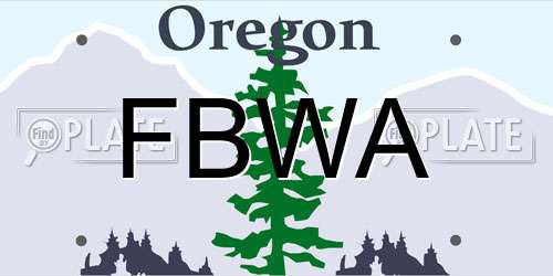 FBWA Oregon License Plate