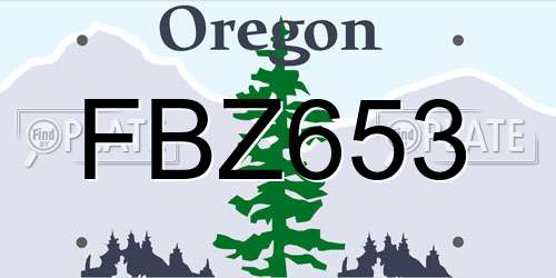 FBZ653 Oregon License Plate