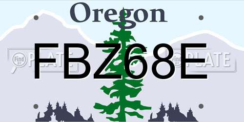 FBZ68E Oregon License Plate