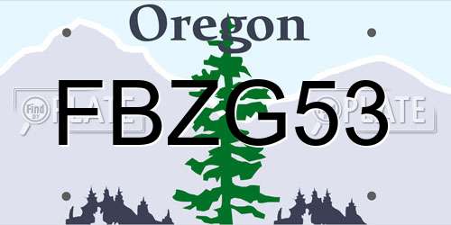 FBZG53 Oregon License Plate