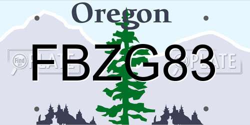 FBZG83 Oregon License Plate