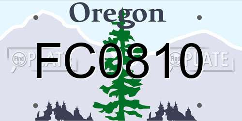 FC0810 Oregon License Plate