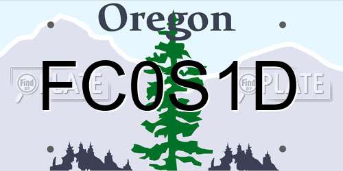 FC0S1D Oregon License Plate