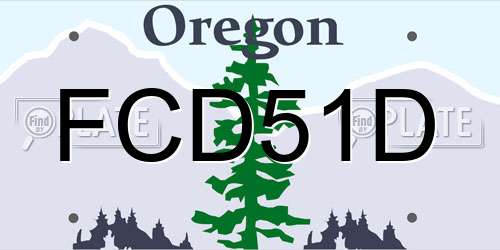 FCD51D Oregon License Plate