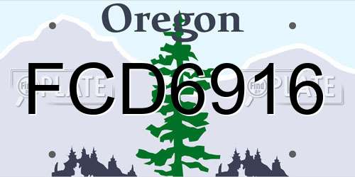 FCD6916 Oregon License Plate