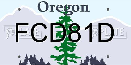 FCD81D Oregon License Plate