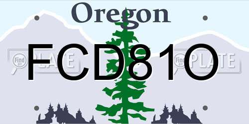 FCD81O Oregon License Plate