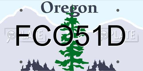 FCO51D Oregon License Plate