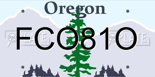 FCO81O Oregon License Plate