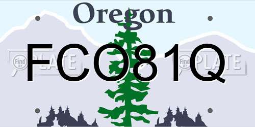 FCO81Q Oregon License Plate