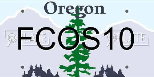 FCOS10 Oregon License Plate